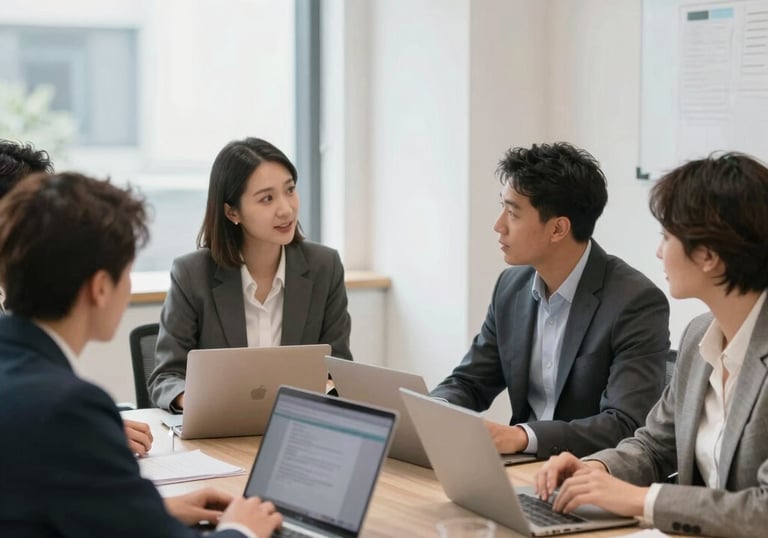 a man riding a skateboard down a street next to tall buildings
