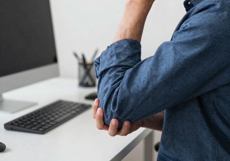 Doctor consulting a patient with a focus on tendon pain assessment.
