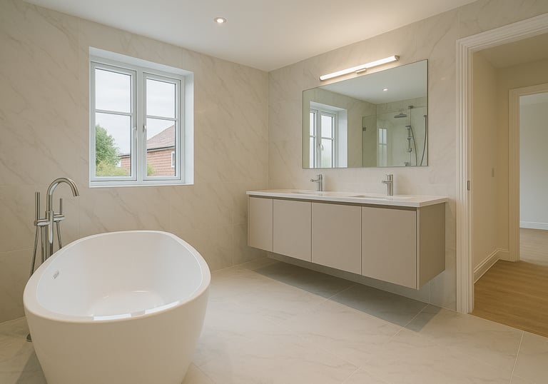 A photo of a Morpeth Builders bathroom renovation completed project.