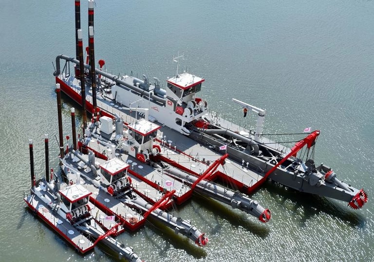 a tugboat docked at a dock with a tugboat