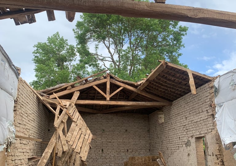 toiture écroulée à Couffouleux