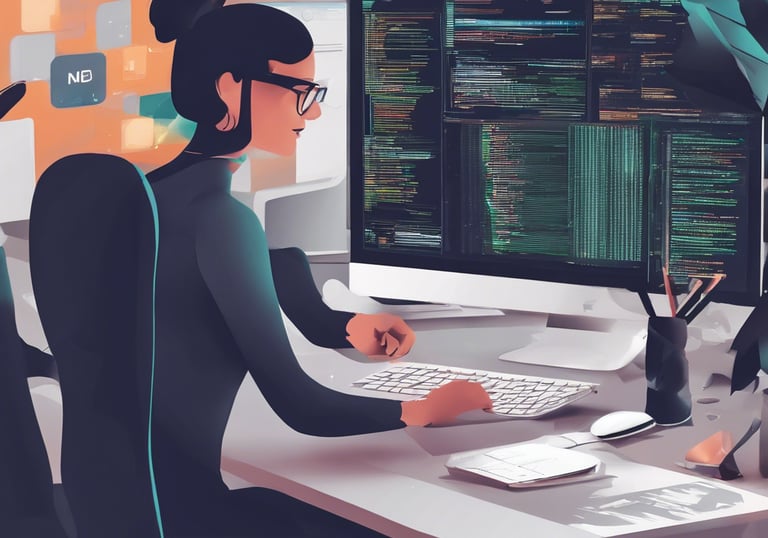 A large, modern building with a prominent red logo of a financial institution on its façade. The building has a geometric and industrial design, surrounded by other urban structures. A rooftop with various equipment and antennas can be seen, along with a cityscape in the background.