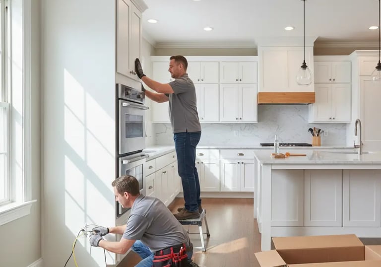 Electrician in Coventry installing a kitchen appliances