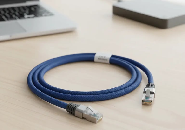 Electrician in Coventry installed a data cable blue color