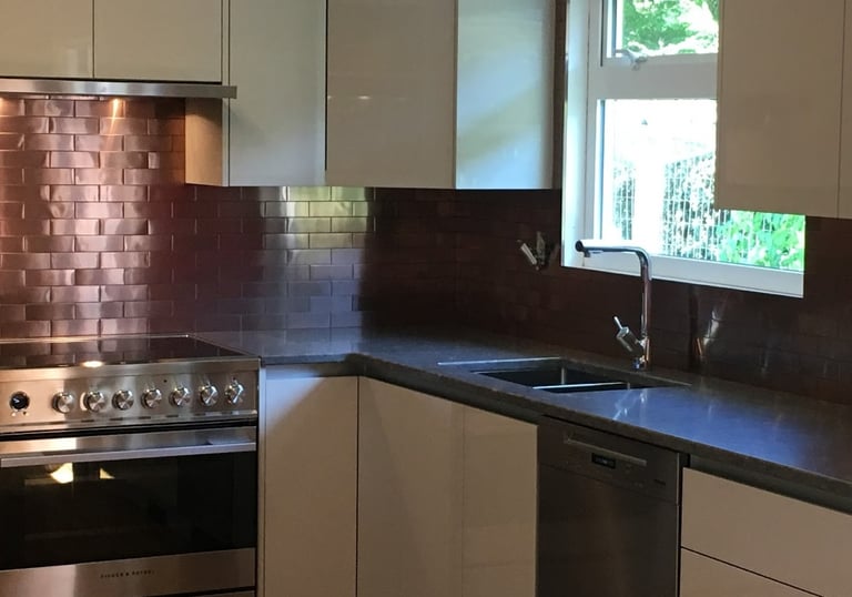 copper tile kitchen tile backsplash