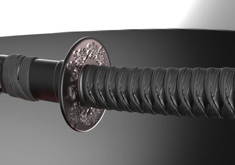 katana 3D model glass bottle rendering