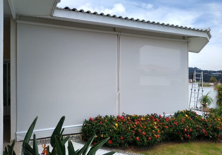 a white roller blinds in a house