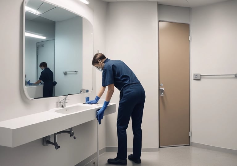 A clean and bright interior space with sparkling windows and polished floors.