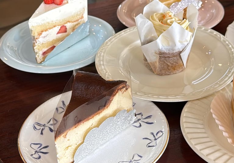 a table with a variety of desserts