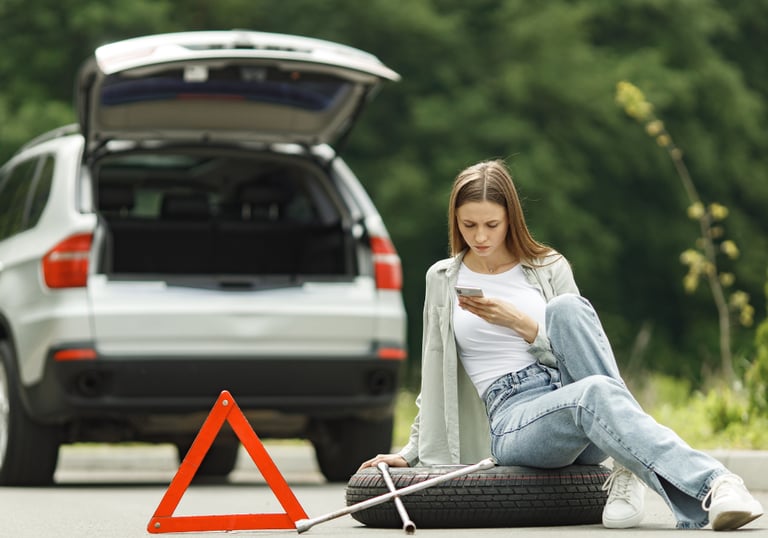 Change flat tire service