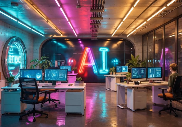 "AI marketing platform running automated ad campaigns on multiple channels"