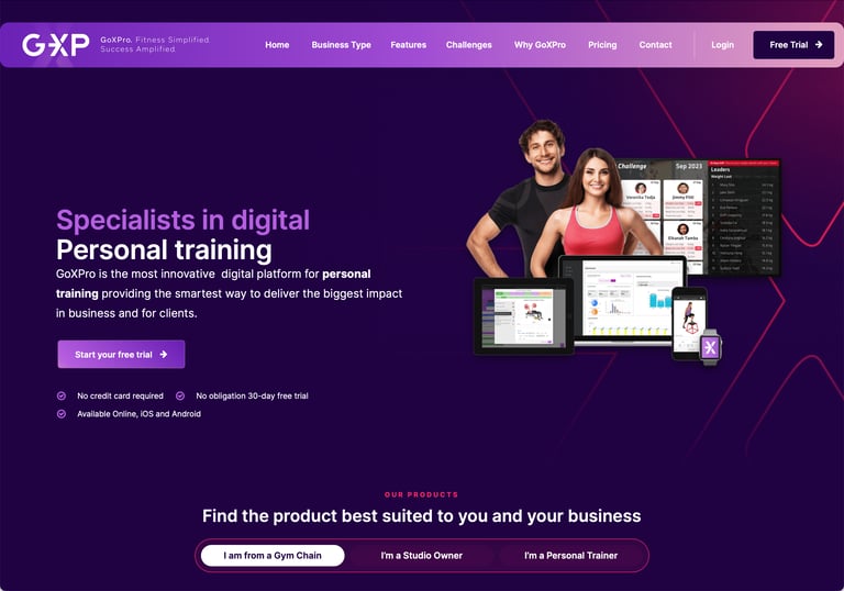 Innovative digital platform for personal training