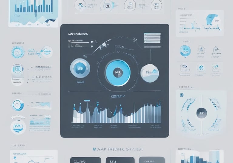alt="Performance marketing analytics with dashboards, conversion funnels, and tracking systems in a