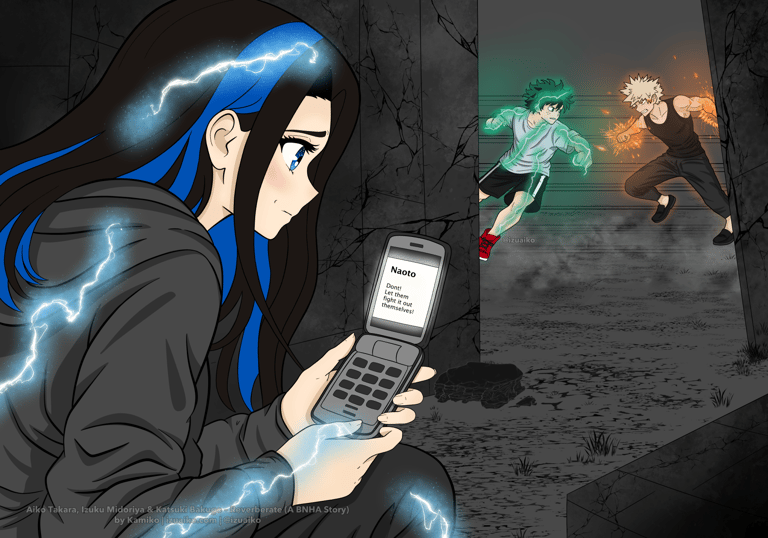 Izuku Midoriya (Deku) and his girlfriend Aiko Takara (Aria)