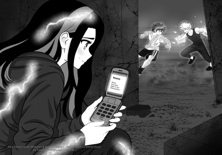 Izuku Midoriya (Deku) and his girlfriend Aiko Takara (Aria)