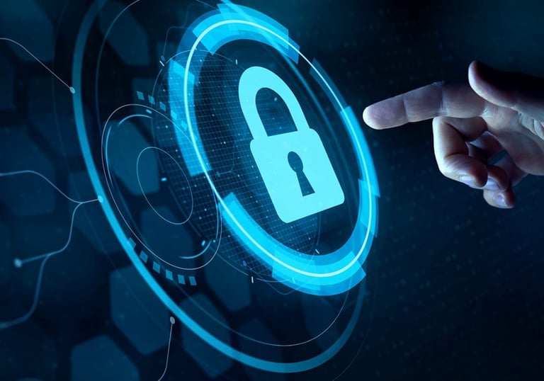 Futuristic digital vault with glowing lock, representing secure storage of private keys and crypto a