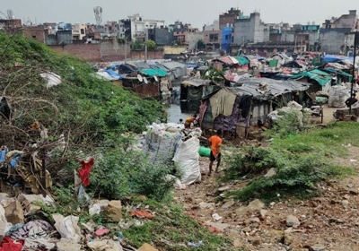 The Jahangir Puri slum in Delhi.