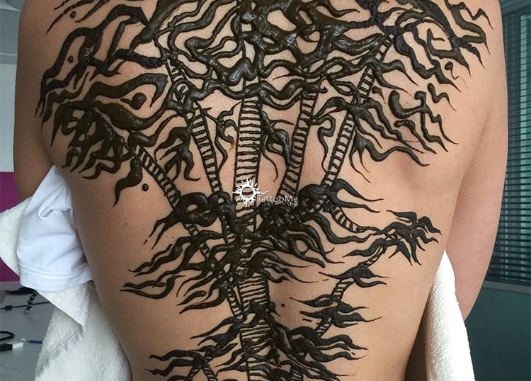 full back cedar tree VIP session Temporary Tattoo