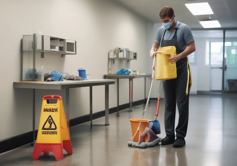 A close-up of hands polishing a wooden floor with care.