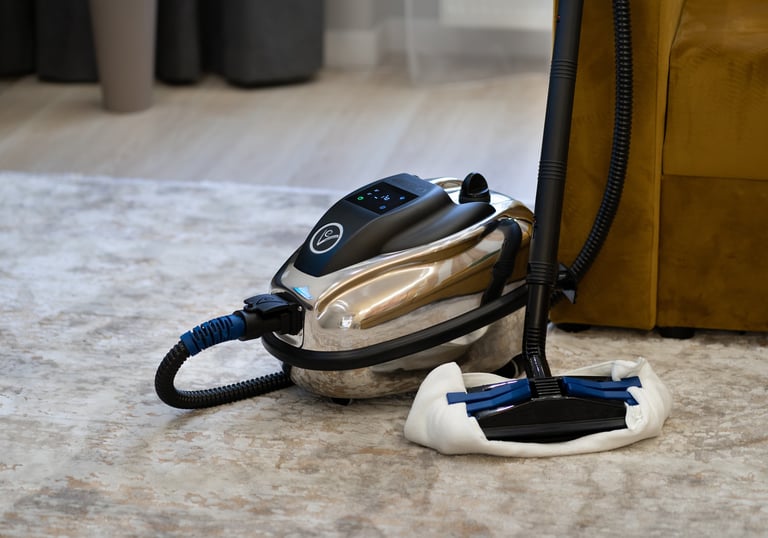 Domowa myjka parowa EV Atlantis do ekologicznego czyszczenia bez chemii. Rozwiązanie dla domów, butików i salonów SPA.