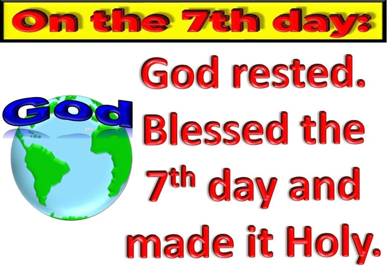 God rested on the 7th day designed by Debbie Dunn using PowerPoint & Paint