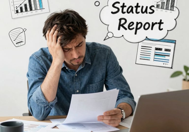 A futuristic dashboard displaying automated project data analytics.