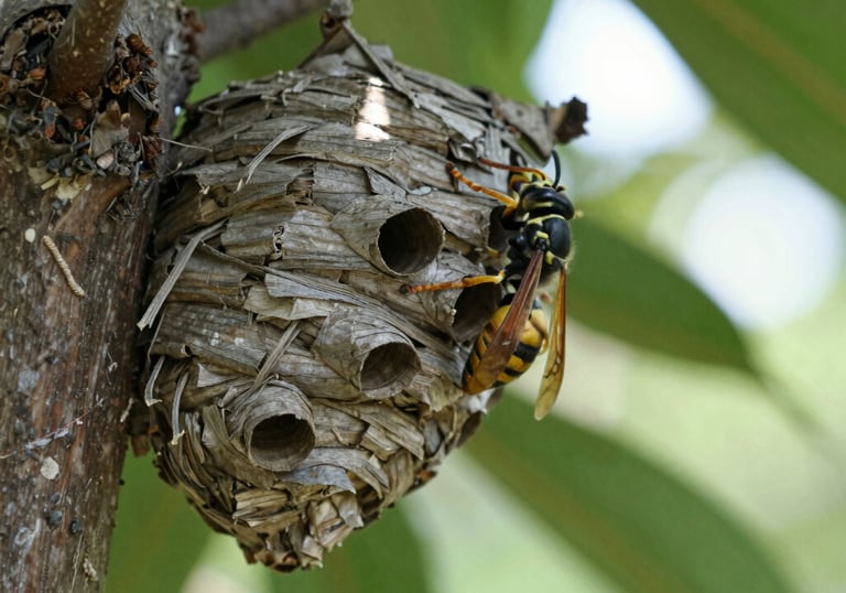 Technician applying fumigation treatment in a residential living room.
