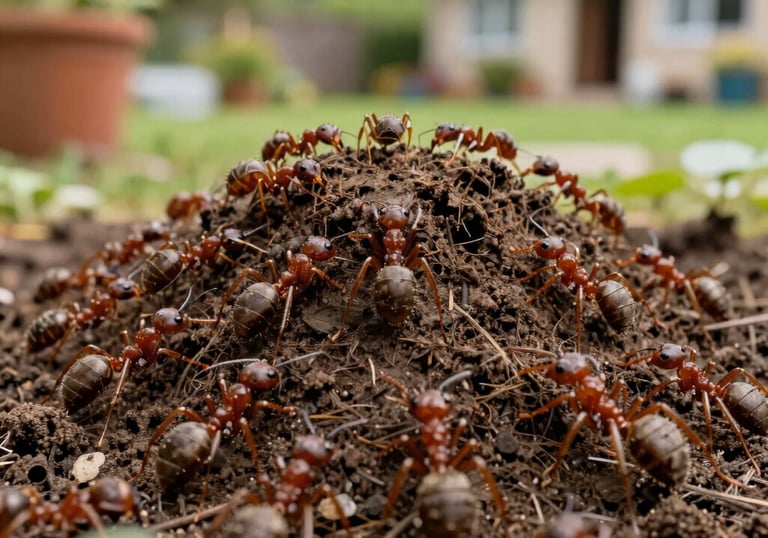Technician applying fumigation treatment in a residential living room.