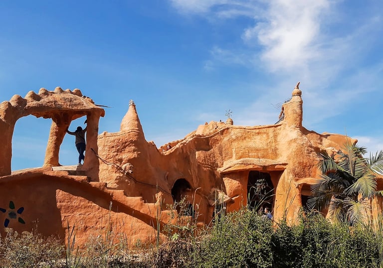 The unique clay architecture of the Terracotta House in Villa de Leyva during an exclusive private tour