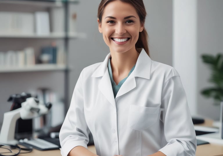 A caring podiatrist gently treating an elderly patient's feet in a cozy clinic room.