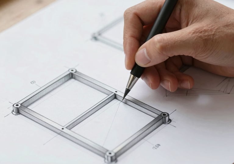Robust steel framework under construction with sparks flying from welding.