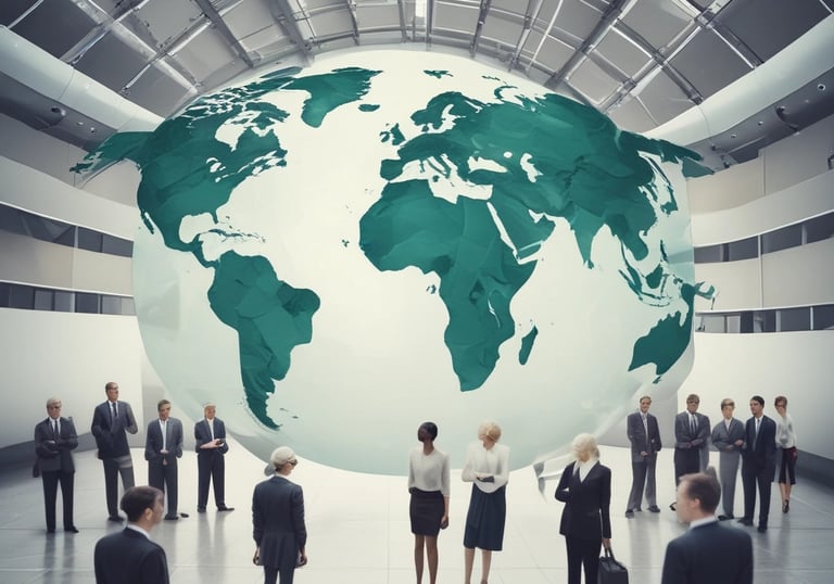 A professional team analyzing global market data on multiple screens.