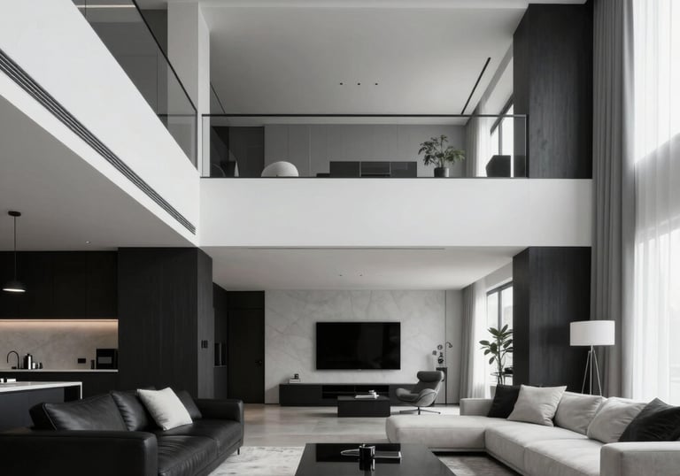 Warm residential living room with modern furnishings and natural light.