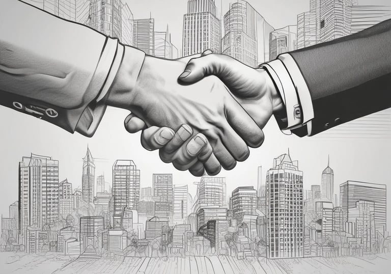 Futuristic workspace with neon purple and dark blue lighting, showing a person typing on a laptop.