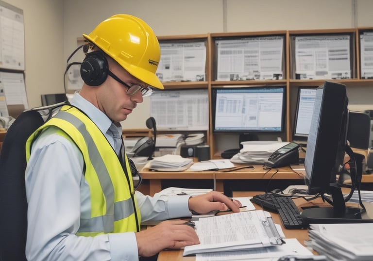 A clean, modern training room setup with green and blue accents ready for an OSH session.