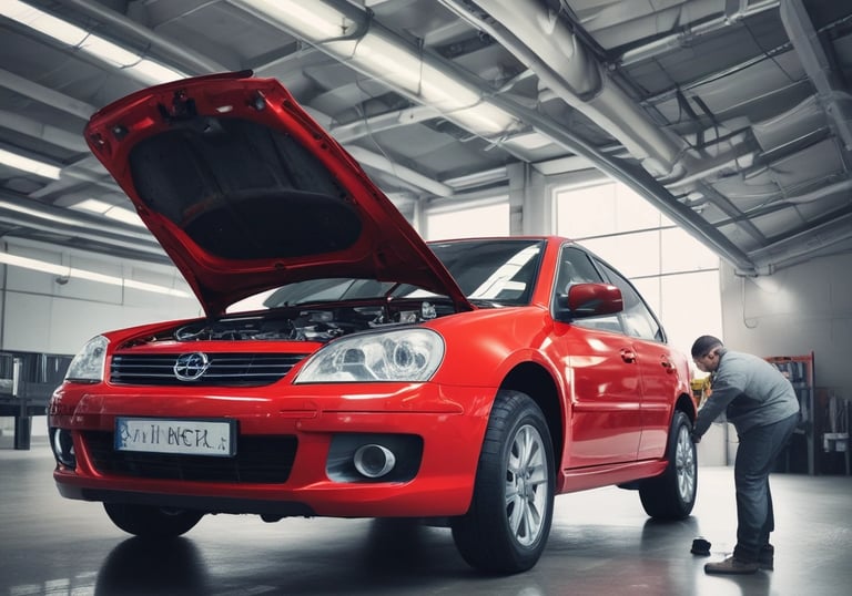 A friendly local mechanic inspecting a car by the beach in Huatulco.