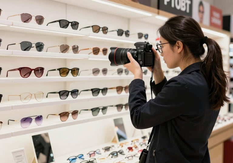 Team collaborating over colorful marketing strategy charts in a bright office.
