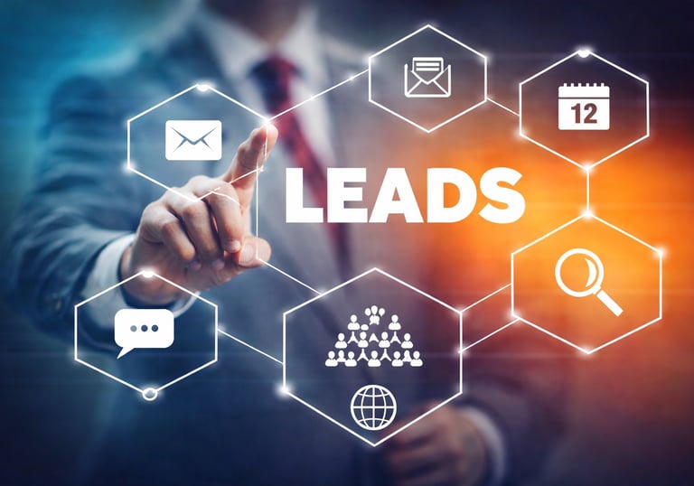 Photo of businessman selecting methods for generating leads.