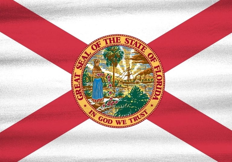 State of florida flag with ripples