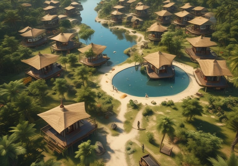 A contemporary residential neighborhood with clean lines and open spaces in Sumbawa.