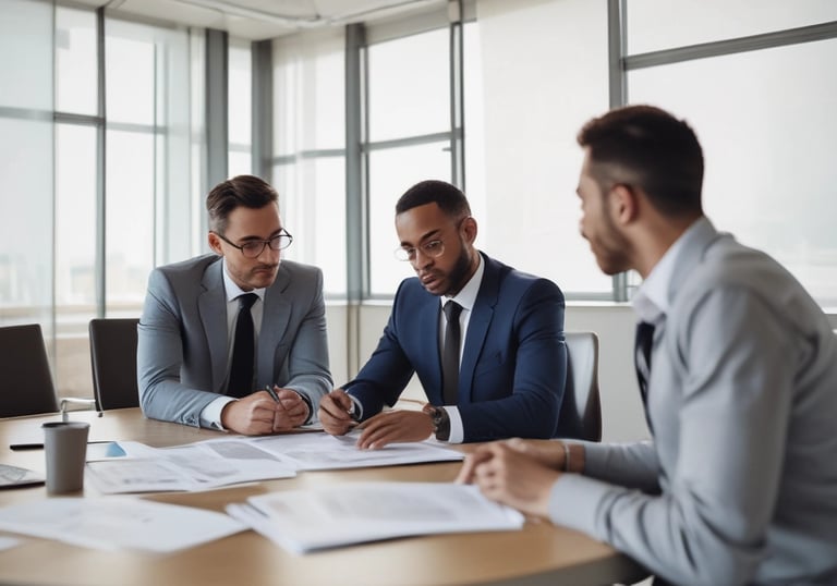 A creative team brainstorming influencer campaign strategies in a modern office.