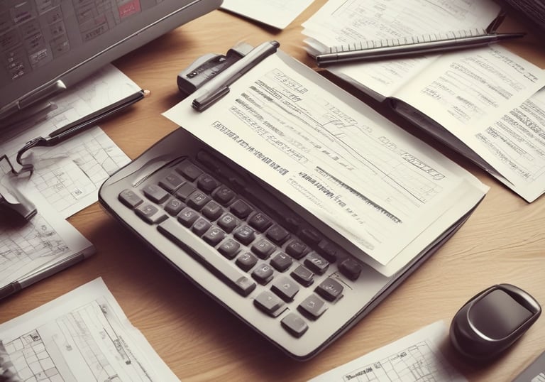 A friendly, professional workspace with a notebook, glasses, and a cup of coffee.