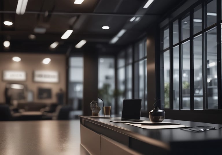 A cozy local bar with a visible QR code plaque on the counter encouraging reviews.
