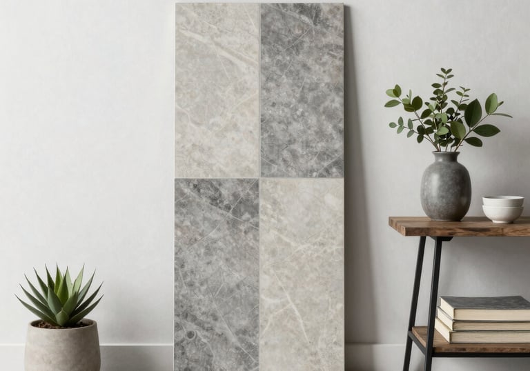 Minimalist golden tile icon on a white background with soft shadow.