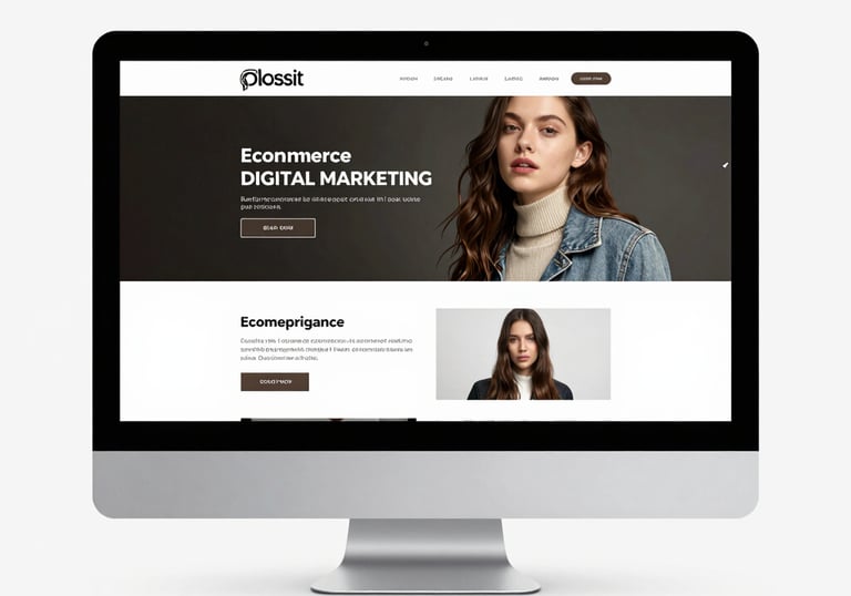 An online shopping cart icon with digital sales analytics in the background.