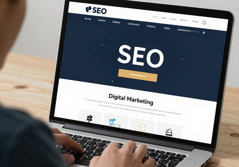 A sleek digital graph showing upward SEO growth on a modern screen.