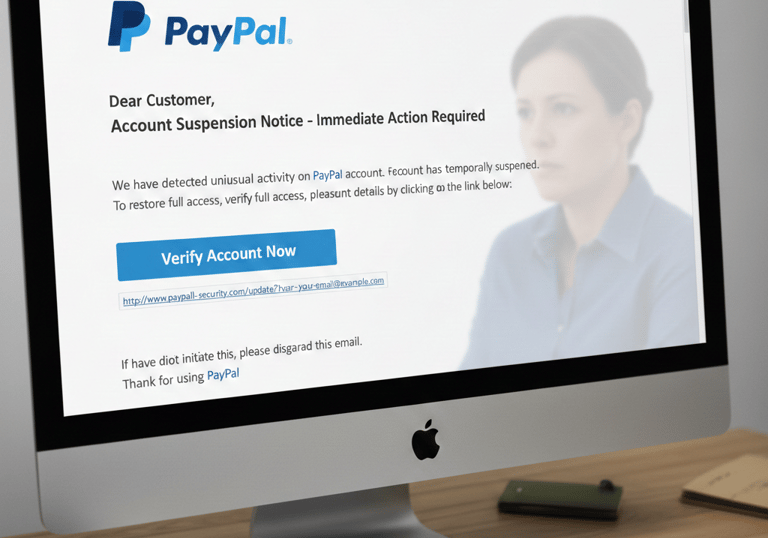 imagem de exemplo de um phishing