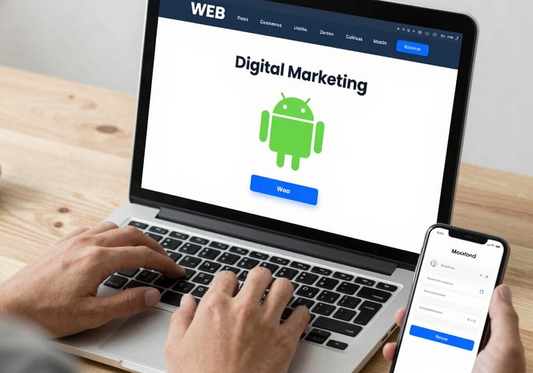 A small business owner happily reviewing growth charts on a tablet.