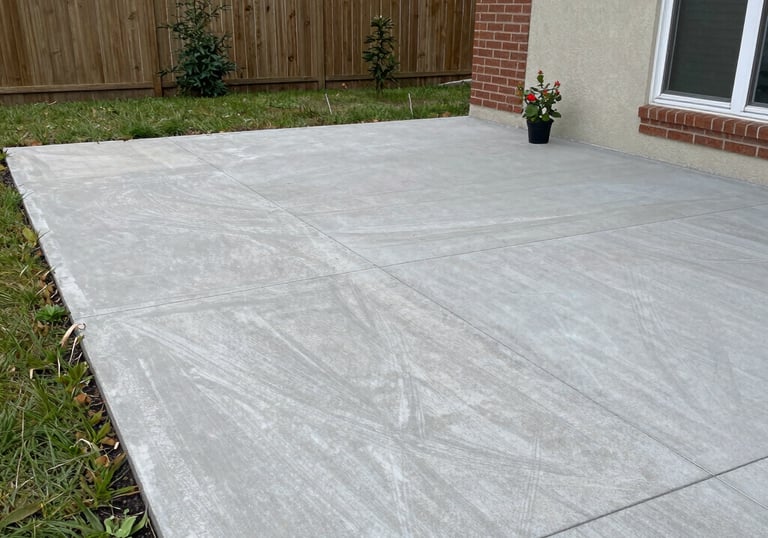 Close-up of decorative concrete with subtle texture and clean edges.
