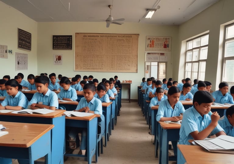 A group of young students engaged in a hands-on vocational training session.